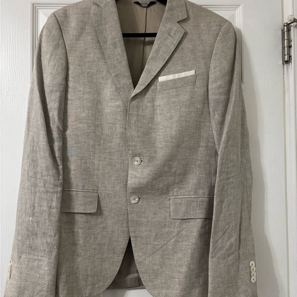Hugo Boss Light Khaki Linen Suit and Pant